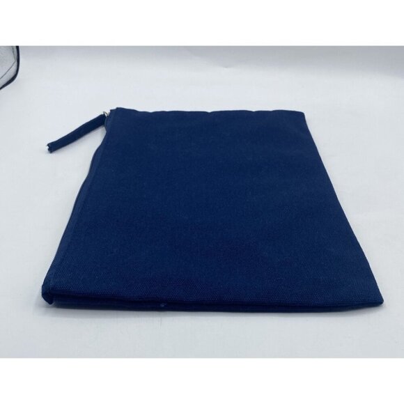 BEAUTYCOUNTER Canvas Bag Blue Zippered Makeup Cosmetic Clean Beauty Vacation - Picture 3 of 10